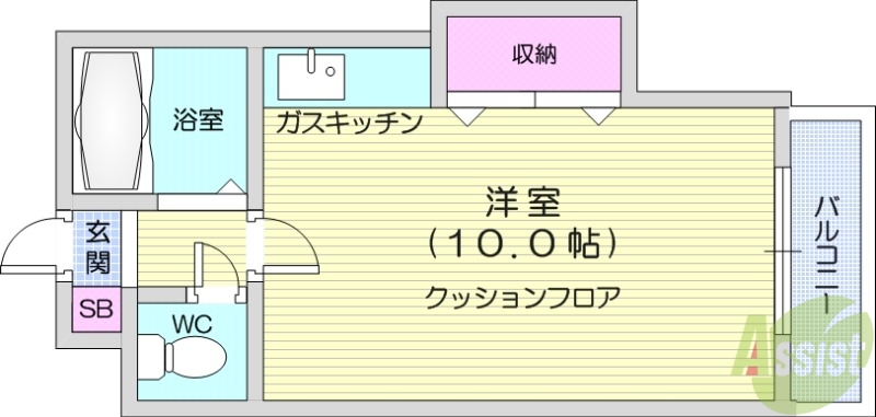 札幌市中央区南二条西のマンションの間取り