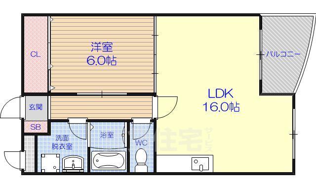 大津市稲葉台のマンションの間取り