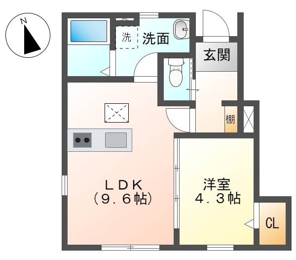 各務原市三井北町のアパートの間取り