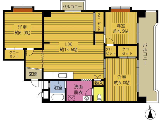 晃生コーポの間取り