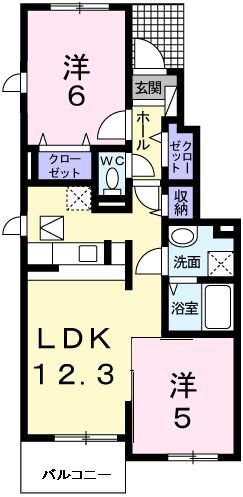 広島市安佐北区可部南のアパートの間取り