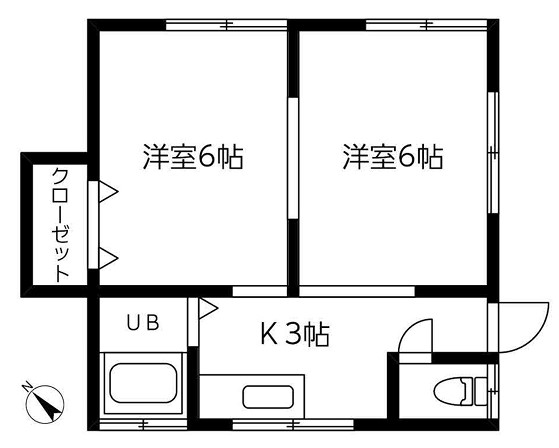 相模原市中央区淵野辺本町のアパートの間取り