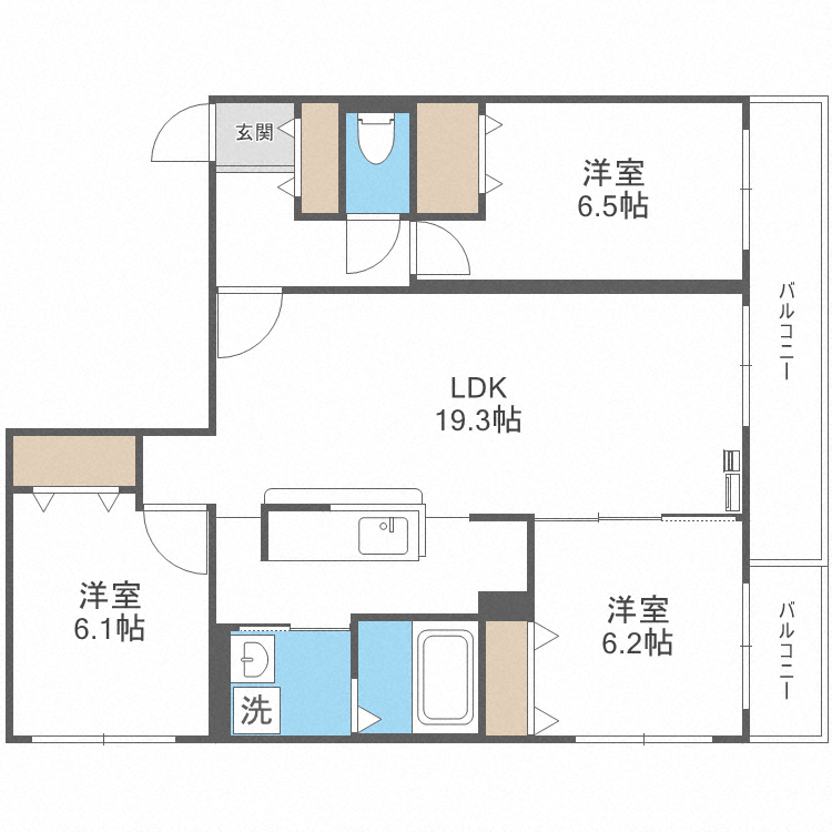 BRAMA南11条の間取り