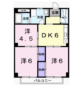 姫路市北原のマンションの間取り