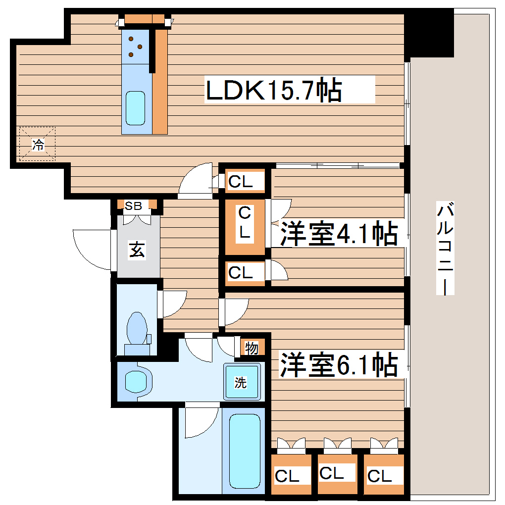 【ザ・パークハウス仙台駅前の間取り】