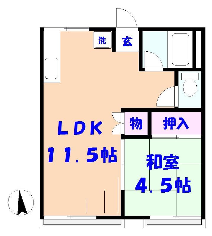 ミキハイツ中国分の間取り