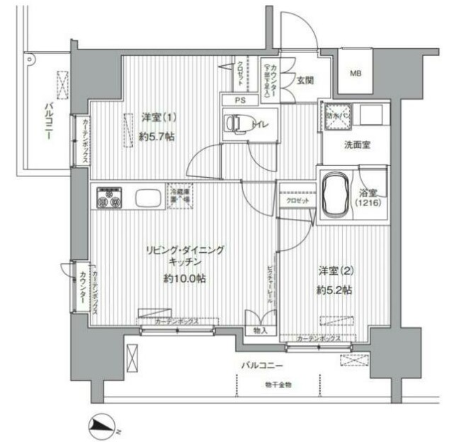 北区神谷のマンションの間取り