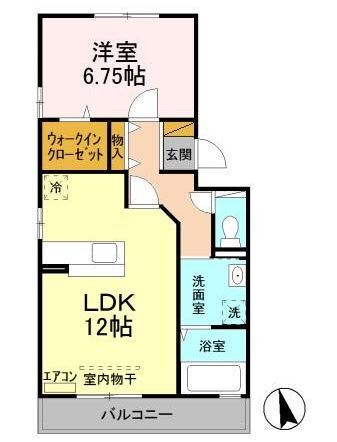 君津市久保のアパートの間取り