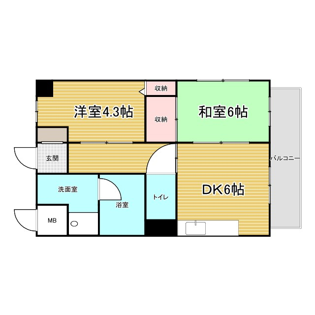 豊中市野田町のマンションの間取り