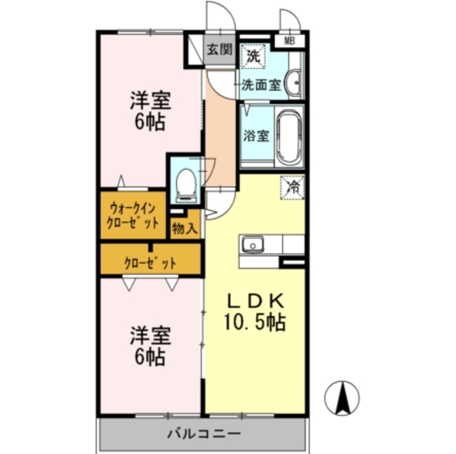 足立区花畑のアパートの間取り