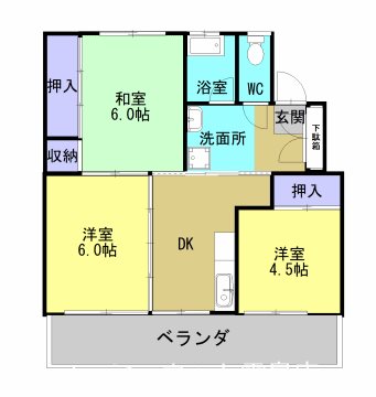 コーポ龍門1号棟の間取り