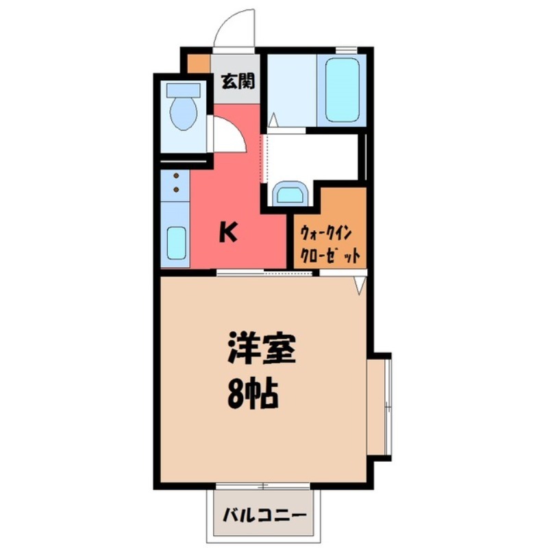 【下都賀郡野木町大字友沼のアパートの間取り】