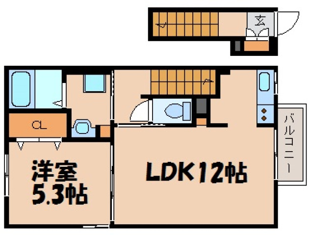 【広島市安芸区瀬野のアパートの間取り】