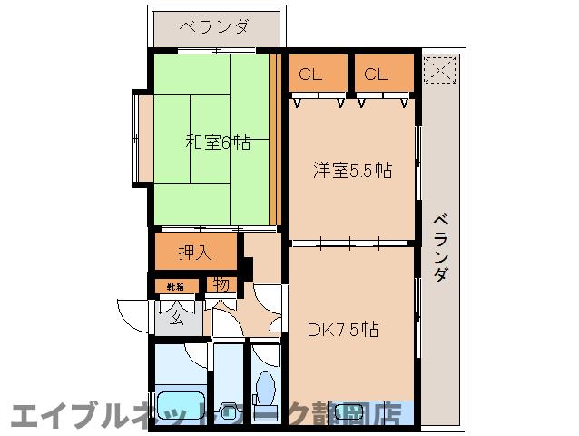 静岡市葵区平和のマンションの間取り