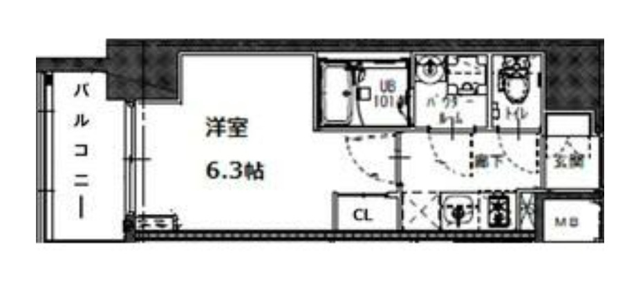 大阪市福島区海老江のマンションの間取り