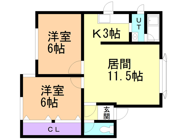 函館市柏木町のアパートの間取り