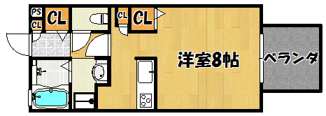 神戸市西区玉津町小山のアパートの間取り