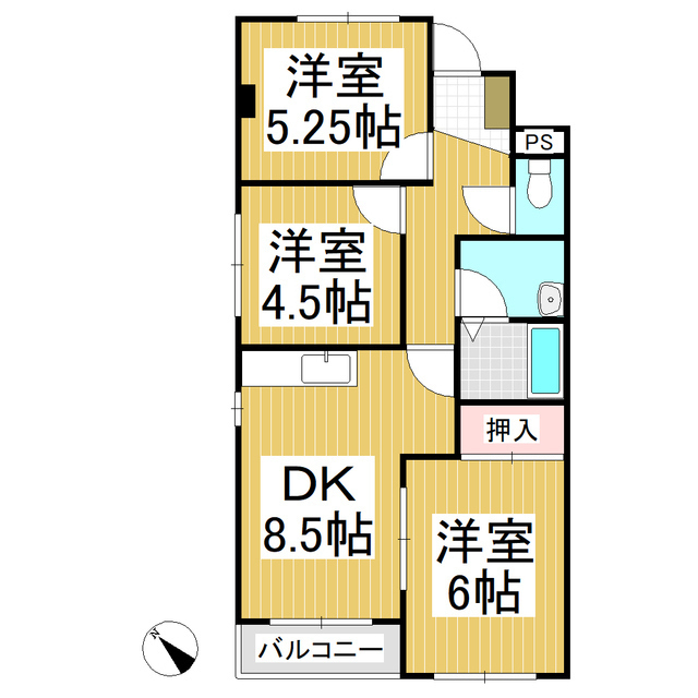 長瀬ロイヤルレジデンスＡ棟の間取り