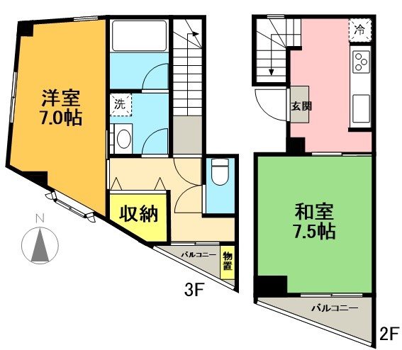 世田谷区松原のマンションの間取り