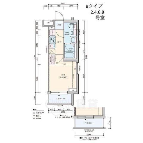 大阪市東淀川区上新庄のマンションの間取り