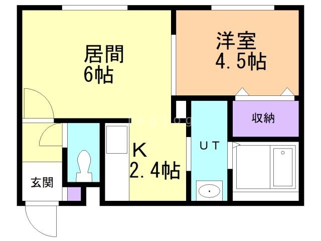 札幌市西区八軒二条東のマンションの間取り