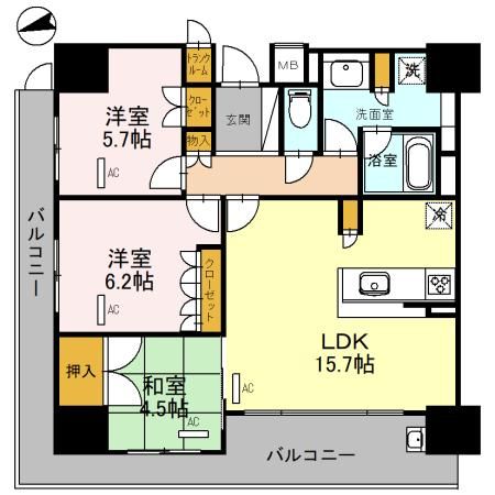 パークホームズ三国ヶ丘の間取り