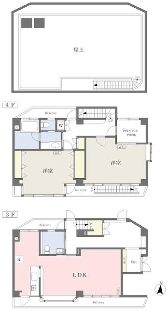 文京区小日向のマンションの間取り