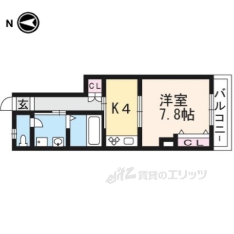 京都市西京区樫原平田町のマンションの間取り