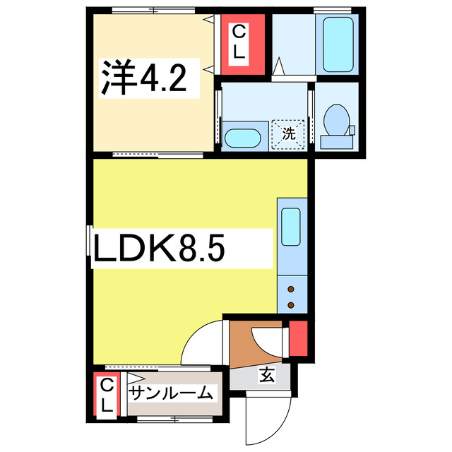 新潟市中央区関屋田町のアパートの間取り