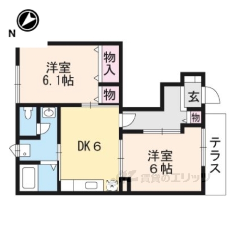 綾部市寺町のマンションの間取り