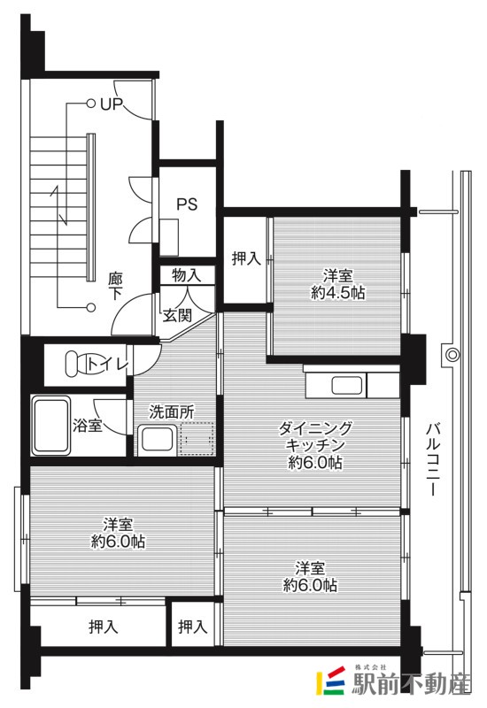 三潴郡大木町大字三八松のマンションの間取り