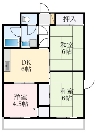 富田林市若松町西のマンションの間取り