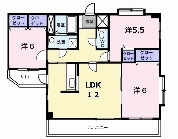 糟屋郡篠栗町中央のマンションの間取り