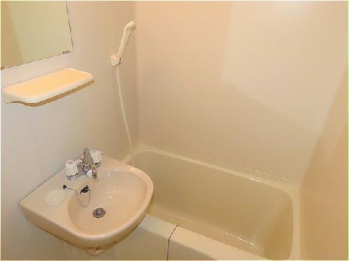 バス・シャワールーム　洗面台とユニット式のお風呂です