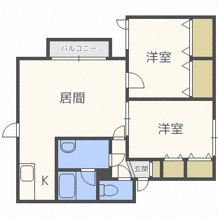 ＪＲ函館本線 稲穂駅 徒歩20分 2階建 築25年の間取り写真