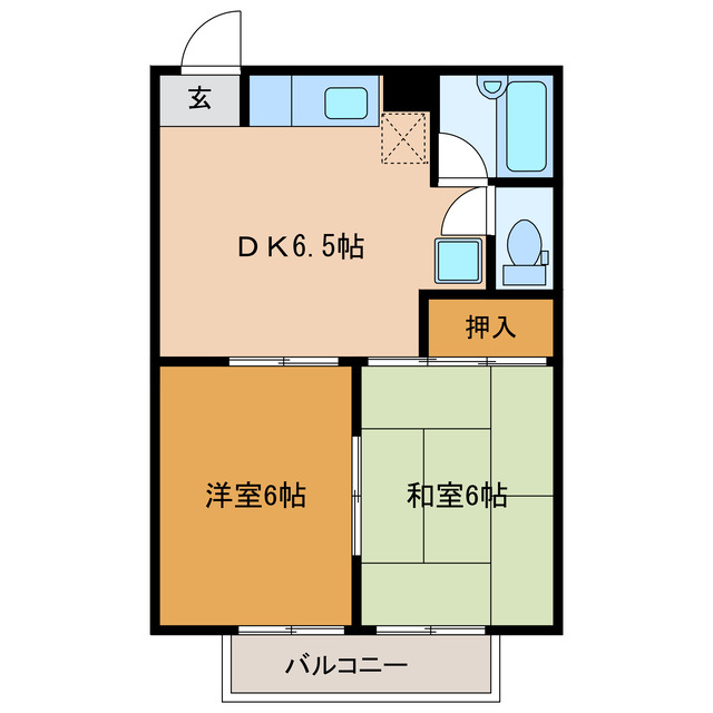 浜松市中央区高塚町のアパートの間取り