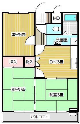 ペアパレスＣＨＩＢＡの間取り