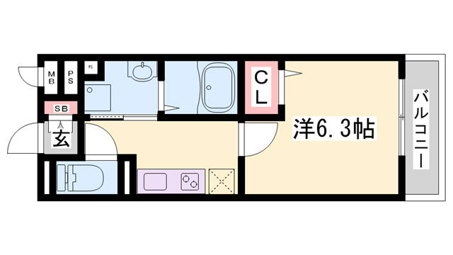 三木市大村のアパートの間取り