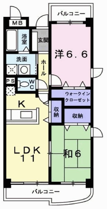 高砂市中筋のマンションの間取り