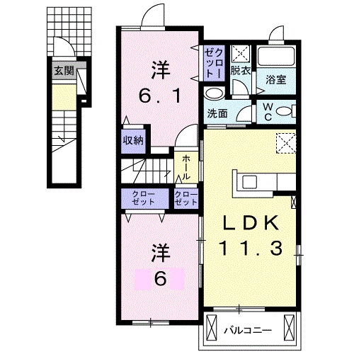 岡山県岡山市東区金岡西町（アパート）の賃貸物件の間取り