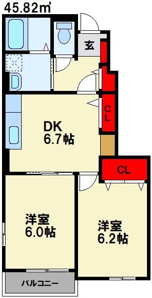 ハルシアンパーク Bの間取り