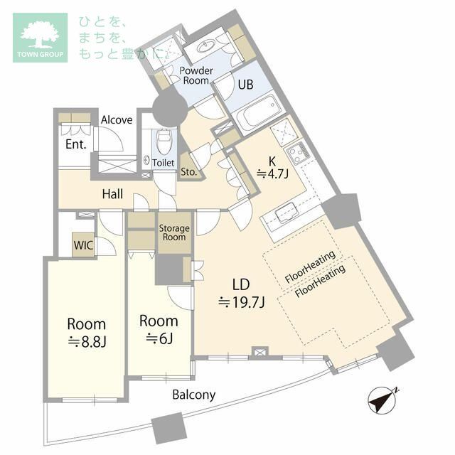 船橋市湊町のマンションの間取り