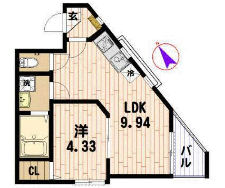 横浜市金沢区洲崎町のアパートの間取り