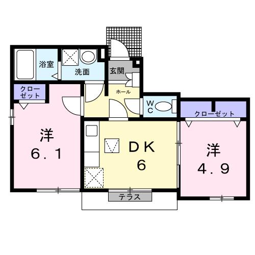 西条市小松町妙口のアパートの間取り