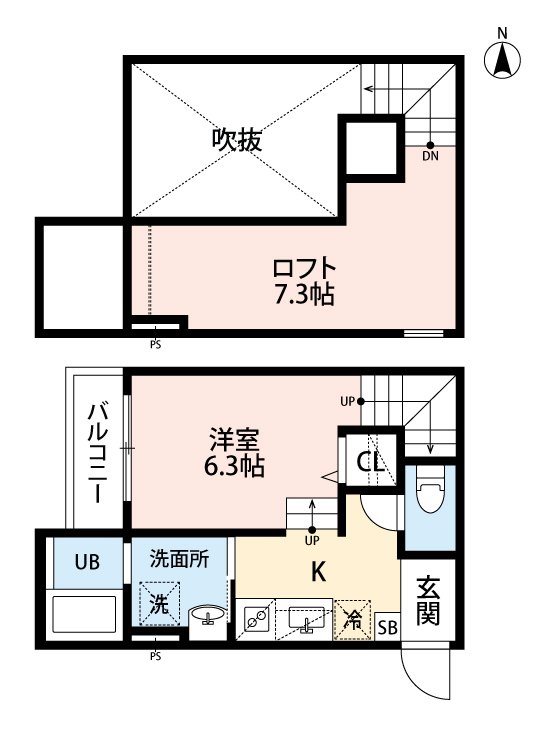 熊本市中央区八王寺町のアパートの間取り