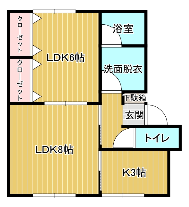 アパートメント光田寺　A棟の間取り