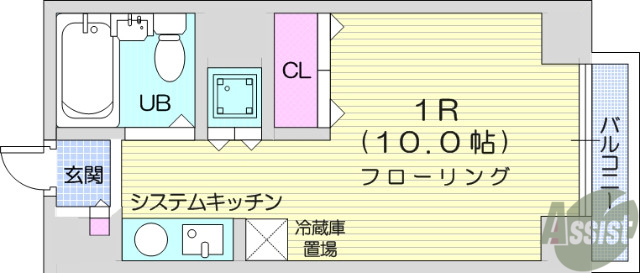 仙台市青葉区荒巻神明町のマンションの間取り