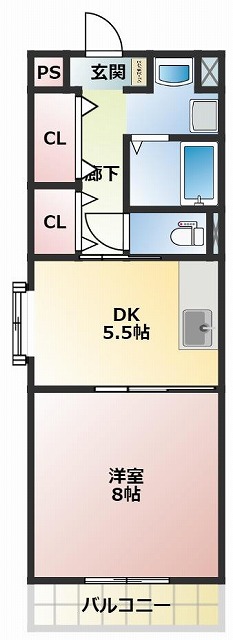 高知市石立町のマンションの間取り