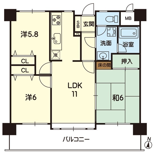 シティマンション代継橋1102号の間取り