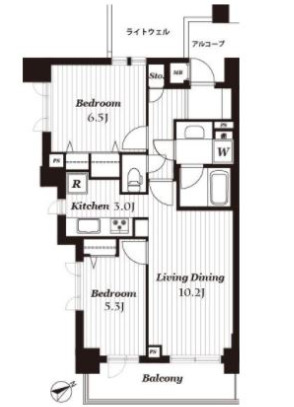 【港区白金のマンションの間取り】